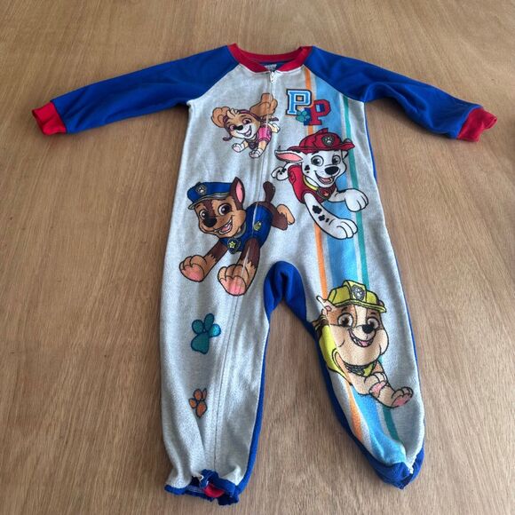 Paw Patrol Toddler 3T Fleece Pajama Sleeper Footless Elastic Ankles - Picture 1 of 5
